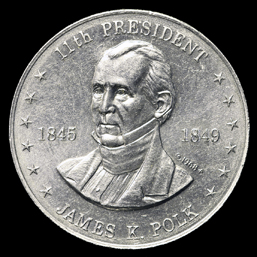 Vintage James K Polk bronze medallion Presidential Hall of Fame released by the Franklin Mint 1960s